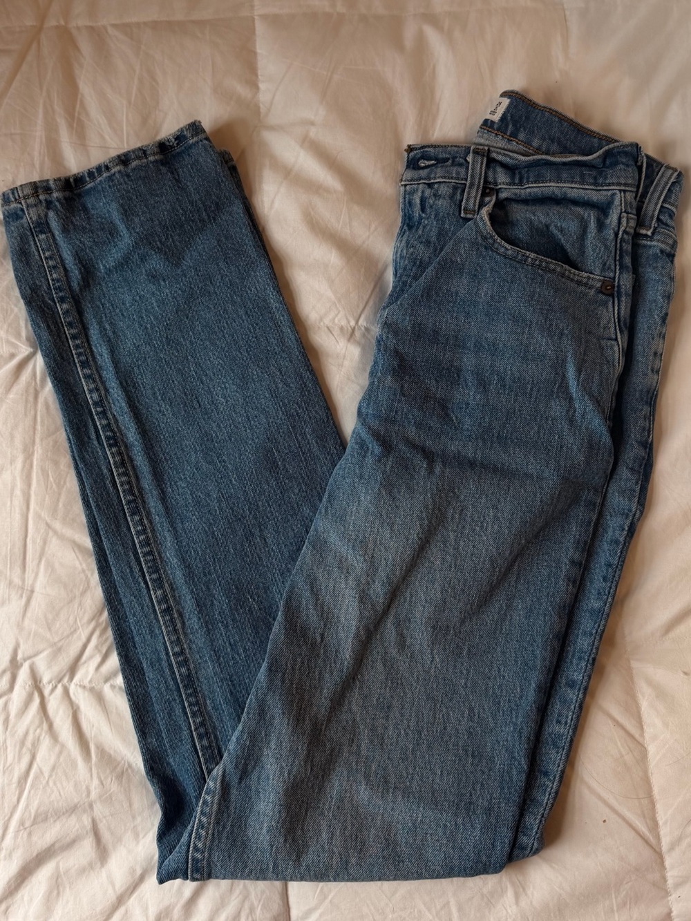 Abercrombie & Fitch High-Rise Blue Straight Jeans